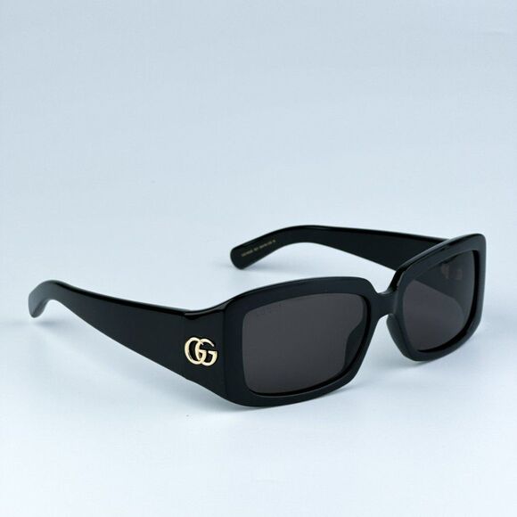 NEW Gucci GG1403S 001 Black Grey Unisex Rectangle Sunglasses GG 1403S main image 11